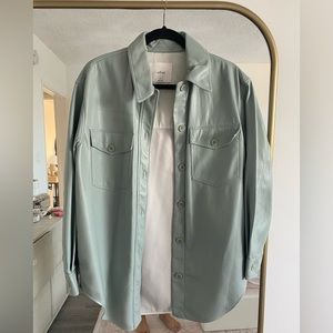 Aritzia vegan leather shacket
